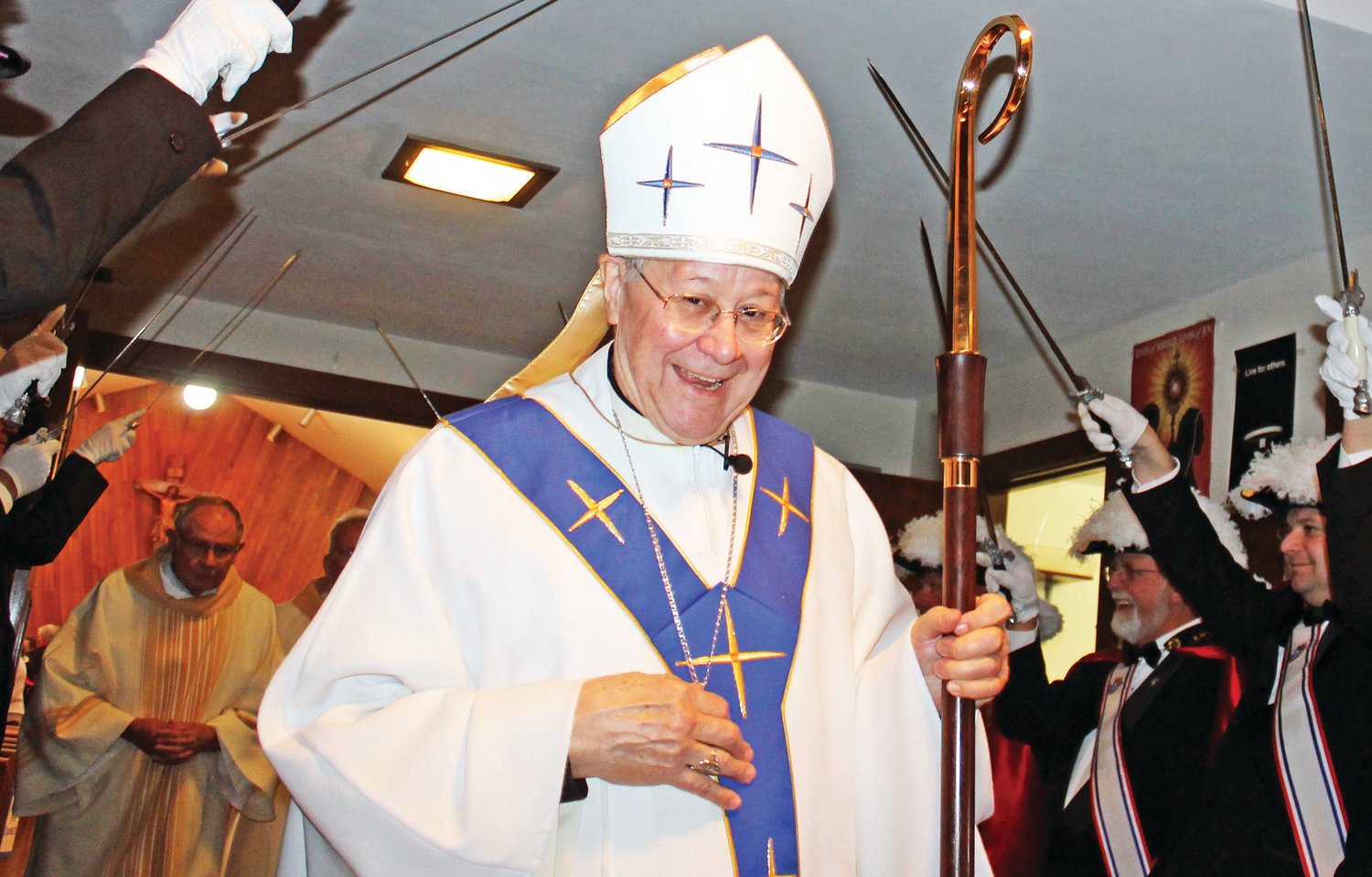 Bishop Emeritus John R. Gaydos processes out of Immaculate Conception Church in Macon in this file photo from December 2017, near the conclusion of his 19-year tenure as third bishop of the Jefferson City diocese. He was ordained and installed 25 years ago, on Aug. 27, 1997, and served until Bishop W. Shawn McKnight was ordained and installed on Feb. 8, 2018.